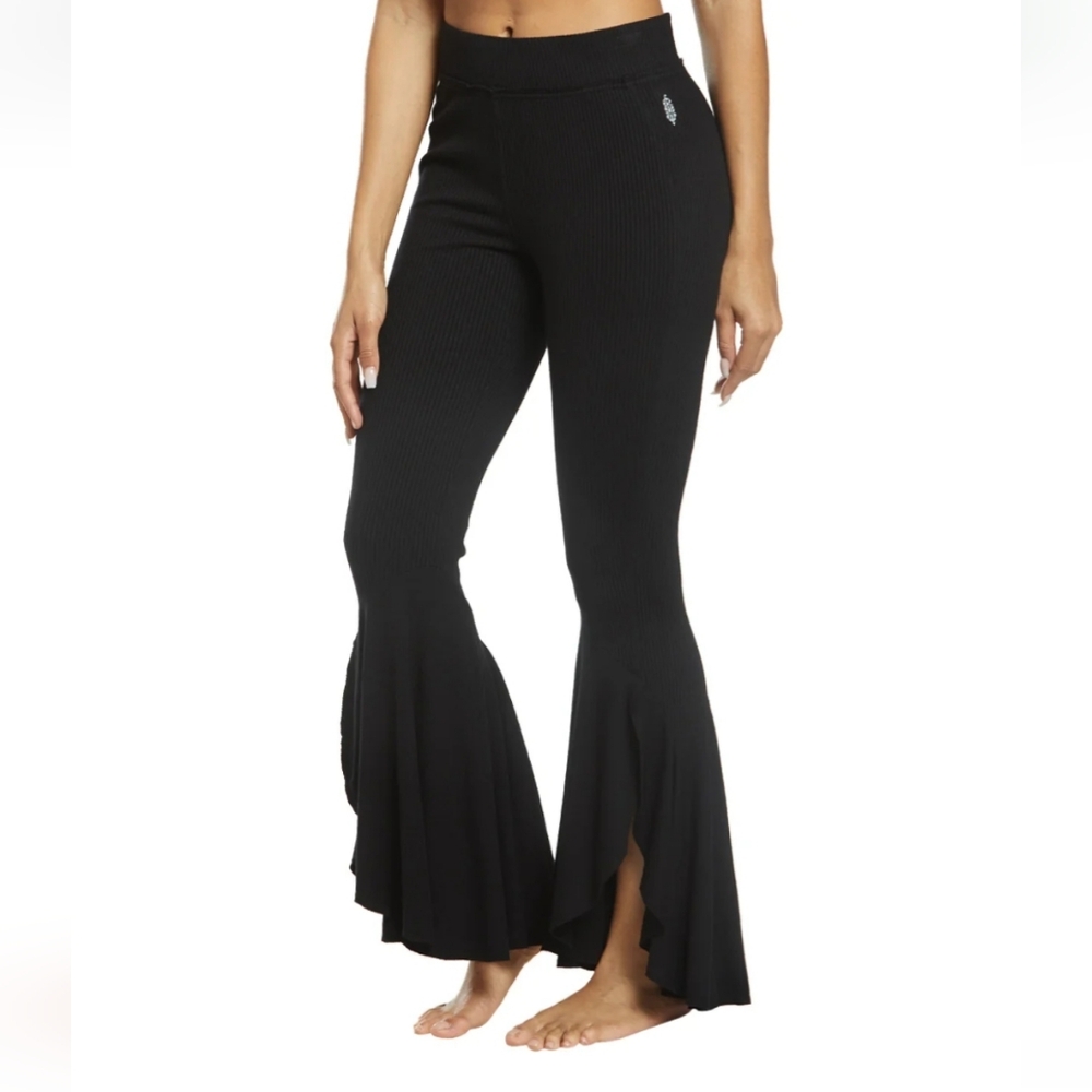 Free People Movement Low and Flow Flared Ribbed Legging Yoga Pant Small - Picture 3 of 8